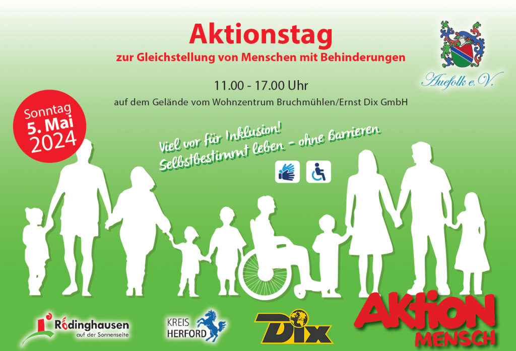 Aktionstag zur Gleichstellung von Menschen mit Behinderungen am 05. Mai 2024 auf dem Gelände der Ernst Dix GmbH in Rödinghausen/Bruchmühlen